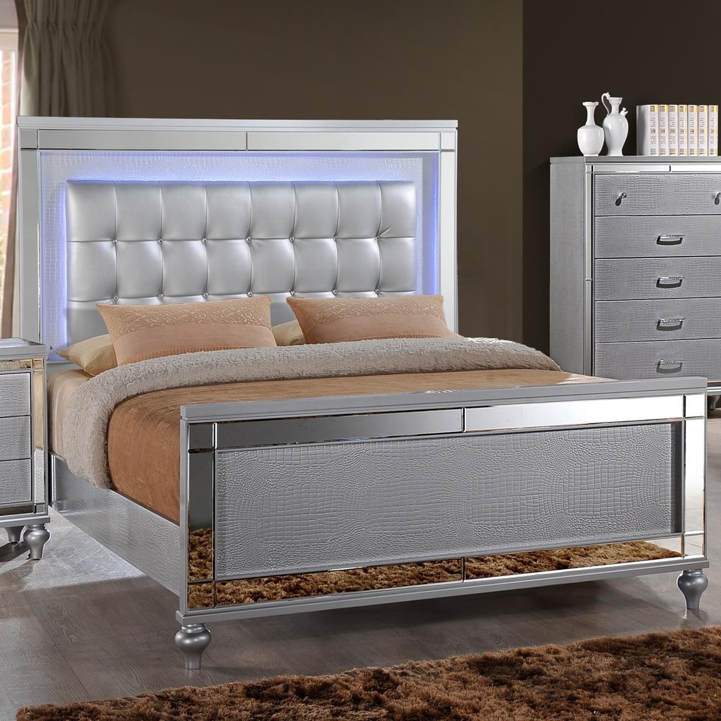 new classic valentino queen bed with tufted upholstered queen bed with lights